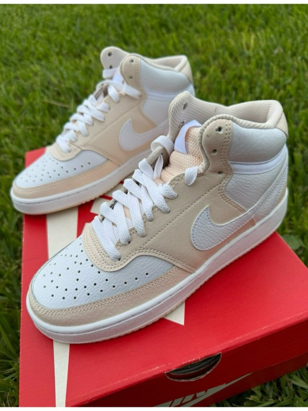 6.5 WOMEN'S NIKE COURT VISION MID GUAVA ICE / WHITE CD5436-800 SNEAKERS
